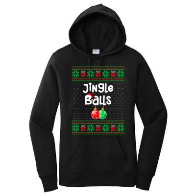 Jingle Balls Tinsel Tits Funny Matching Couple Ugly Christmas Sweater Women's Pullover Hoodie