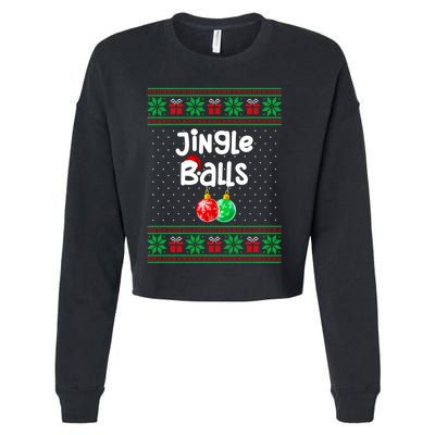 Jingle Balls Tinsel Tits Funny Matching Couple Ugly Christmas Sweater Cropped Pullover Crew