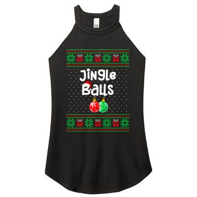 Jingle Balls Tinsel Tits Funny Matching Couple Ugly Christmas Sweater Women's Perfect Tri Rocker Tank