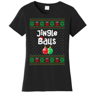 Jingle Balls Tinsel Tits Funny Matching Couple Ugly Christmas Sweater Women's T-Shirt