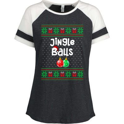 Jingle Balls Tinsel Tits Funny Matching Couple Ugly Christmas Sweater Enza Ladies Jersey Colorblock Tee