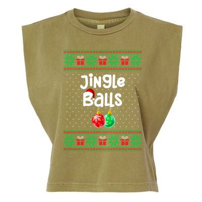 Jingle Balls Tinsel Tits Funny Matching Couple Ugly Christmas Sweater Garment-Dyed Women's Muscle Tee