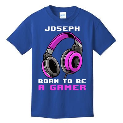 Joseph Born To Be A Gamer Personalized Cool Gift Kids T-Shirt