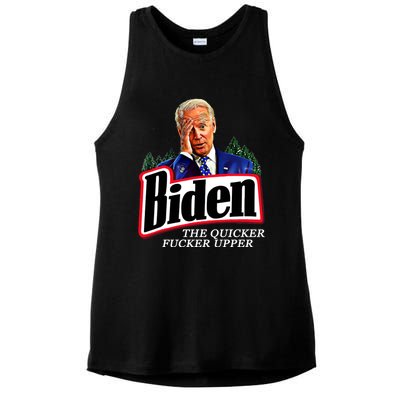 Joe Biden The Quicker Fucker Upper Ladies PosiCharge Tri-Blend Wicking Tank