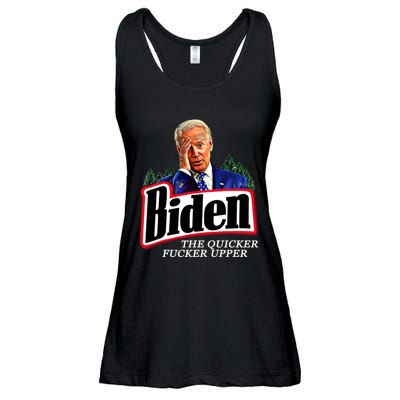 Joe Biden The Quicker Fucker Upper Ladies Essential Flowy Tank