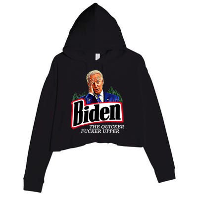 Joe Biden The Quicker Fucker Upper Crop Fleece Hoodie