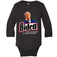 Joe Biden The Quicker Fucker Upper Baby Long Sleeve Bodysuit