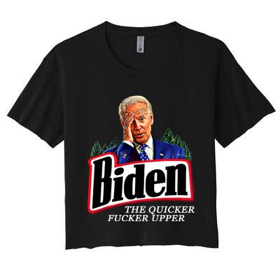 Joe Biden The Quicker Fucker Upper Women's Crop Top Tee