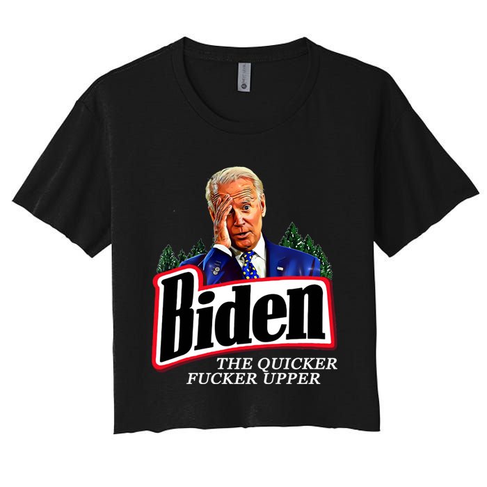 Joe Biden The Quicker Fucker Upper Women's Crop Top Tee