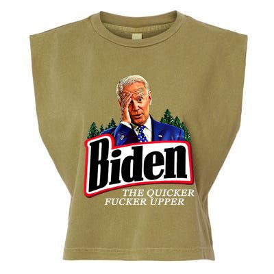 Joe Biden The Quicker Fucker Upper Garment-Dyed Women's Muscle Tee