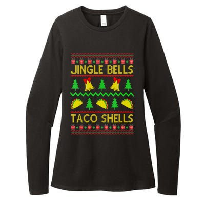 Jingle Bell Taco Shells Funny Christmas Mexican Womens CVC Long Sleeve Shirt