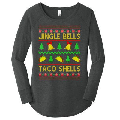 Jingle Bell Taco Shells Funny Christmas Mexican Women's Perfect Tri Tunic Long Sleeve Shirt