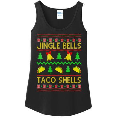 Jingle Bell Taco Shells Funny Christmas Mexican Ladies Essential Tank