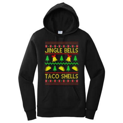 Jingle Bell Taco Shells Funny Christmas Mexican Women's Pullover Hoodie