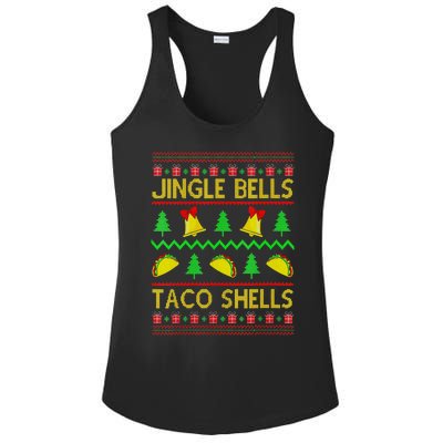 Jingle Bell Taco Shells Funny Christmas Mexican Ladies PosiCharge Competitor Racerback Tank