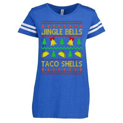 Jingle Bell Taco Shells Funny Christmas Mexican Enza Ladies Jersey Football T-Shirt