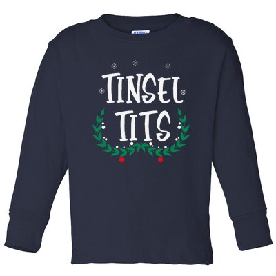 Jingle Balls Tinsel Tits Chestnuts Christmas Couple Matching Toddler Long Sleeve Shirt