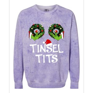 Jingle Balls Tinsel Tits Couples Christmas Matching Couple Great Gift Colorblast Crewneck Sweatshirt