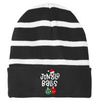 Jingle Balls Tinsel Tits Matching Chestnuts Christmas Couple Striped Beanie with Solid Band