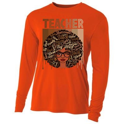 Juneteenth Black Teacher Afro Smart Africa American Gift Cooling Performance Long Sleeve Crew