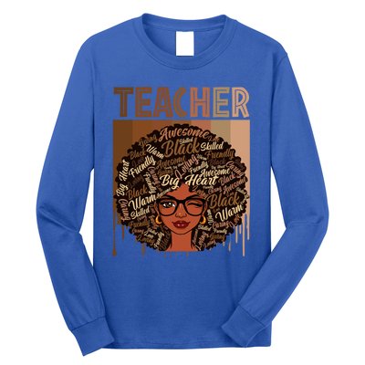 Juneteenth Black Teacher Afro Smart Africa American Gift Long Sleeve Shirt