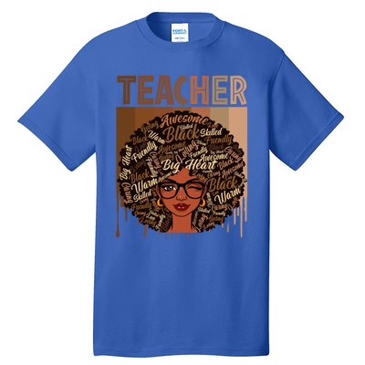 Juneteenth Black Teacher Afro Smart Africa American Gift Tall T-Shirt