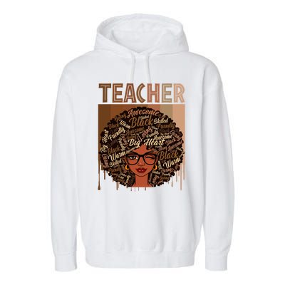 Juneteenth Black Teacher Afro Smart Africa American Gift Garment-Dyed Fleece Hoodie