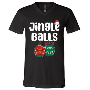 Jingle Balls Tinsel Tits Couples Christmas Matching Couple V-Neck T-Shirt