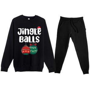 Jingle Balls Tinsel Tits Couples Christmas Matching Couple Premium Crewneck Sweatsuit Set