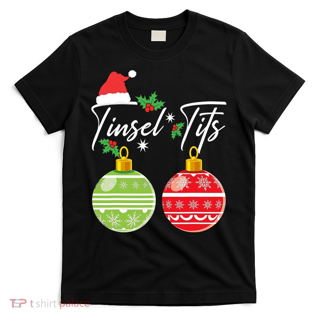 Jingle Balls Tinsel Tits Funny Christmas Matching Couple T-Shirt