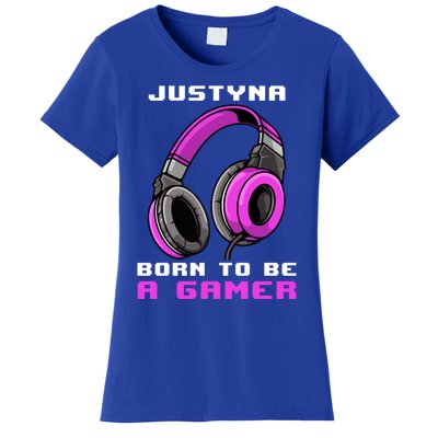 Justyna Born To Be A Gamer Personalized Gift Women's T-Shirt