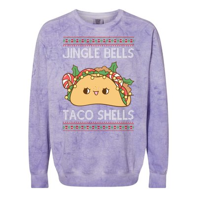 Jingle Bells Taco Shells Christmas Funny Colorblast Crewneck Sweatshirt