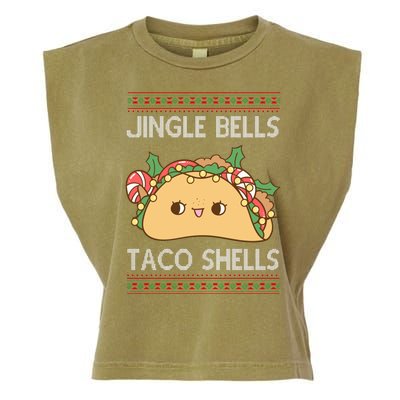 Jingle Bells Taco Shells Christmas Funny Garment-Dyed Women's Muscle Tee