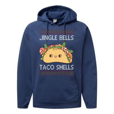 Jingle Bells Taco Shells Christmas Funny Performance Fleece Hoodie