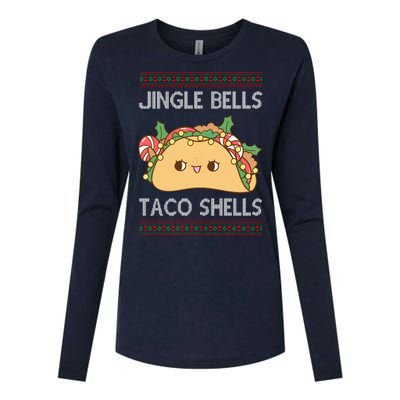 Jingle Bells Taco Shells Christmas Funny Womens Cotton Relaxed Long Sleeve T-Shirt