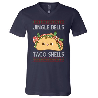 Jingle Bells Taco Shells Christmas Funny V-Neck T-Shirt