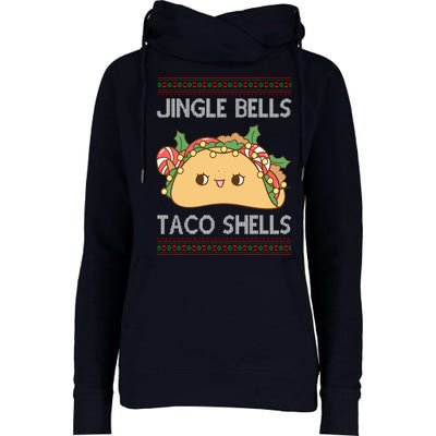 Jingle Bells Taco Shells Christmas Funny Womens Funnel Neck Pullover Hood