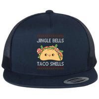 Jingle Bells Taco Shells Christmas Funny Flat Bill Trucker Hat