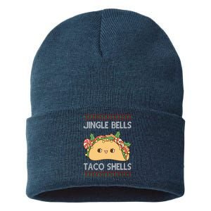 Jingle Bells Taco Shells Christmas Funny Sustainable Knit Beanie