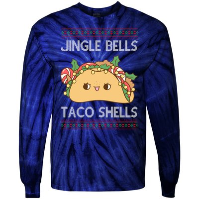 Jingle Bells Taco Shells Christmas Funny Tie-Dye Long Sleeve Shirt