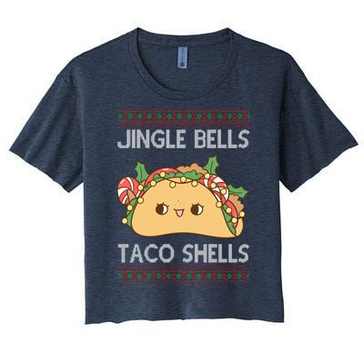 Jingle Bells Taco Shells Christmas Funny Women's Crop Top Tee