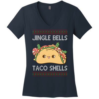 Jingle Bells Taco Shells Christmas Funny Women's V-Neck T-Shirt