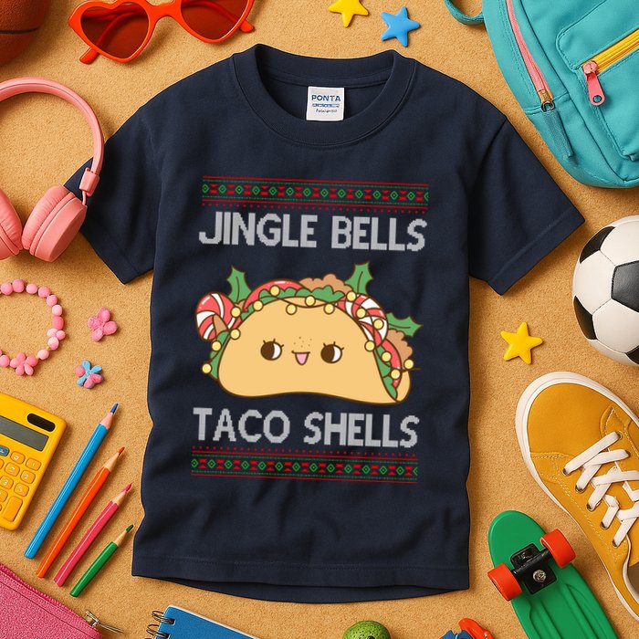 Jingle Bells Taco Shells Christmas Funny Kids T-Shirt
