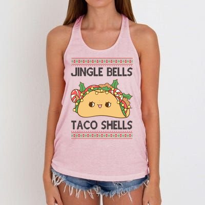 Jingle Bells Taco Shells Christmas Funny Women's Knotted Racerback Tank