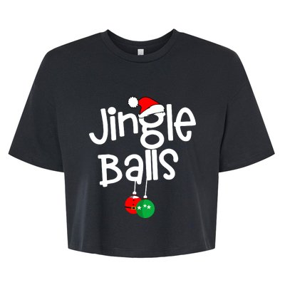 Jingle Balls Tinsel Tits Funny Matching Couple Chestnuts Bella+Canvas Jersey Crop Tee