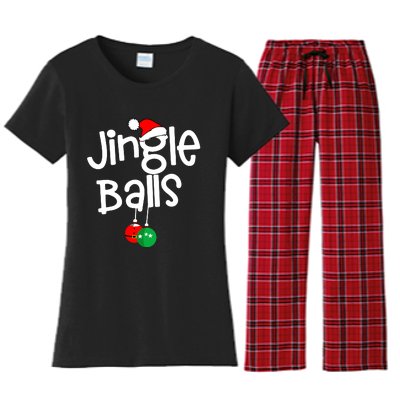 Jingle Balls Tinsel Tits Funny Matching Couple Chestnuts Women's Flannel Pajama Set