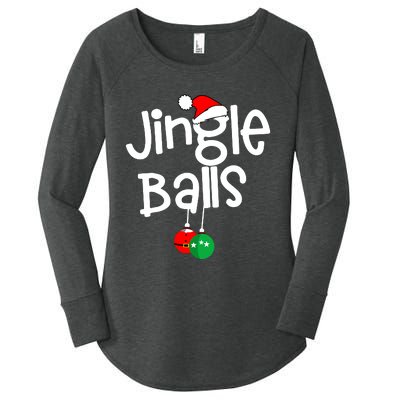 Jingle Balls Tinsel Tits Funny Matching Couple Chestnuts Women's Perfect Tri Tunic Long Sleeve Shirt