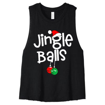 Jingle Balls Tinsel Tits Funny Matching Couple Chestnuts Women's Racerback Cropped Tank