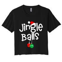 Jingle Balls Tinsel Tits Funny Matching Couple Chestnuts Women's Crop Top Tee