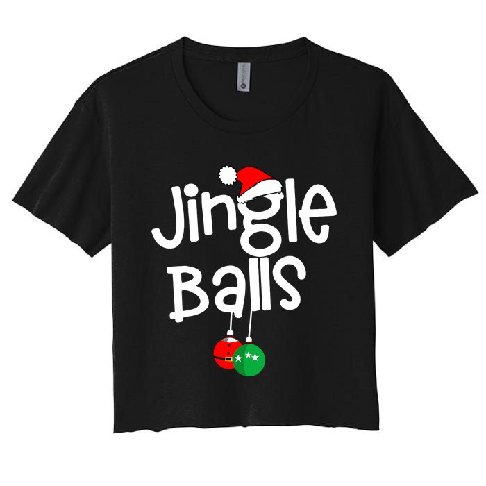 Jingle Balls Tinsel Tits Funny Matching Couple Chestnuts Women's Crop Top Tee